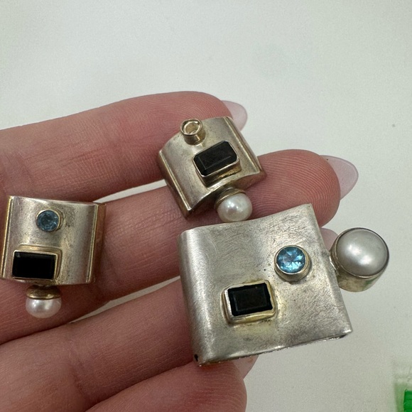 Vintage Michou Sterling Silver Earrings and Pendant Set - Picture 4 of 15